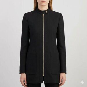 Zara Woman Black Tapered Zip-Front Jacket - Size M